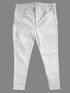 Madewell 10” High Rise Skinny Jeans White 35 Approx US 18/20 NWT Magic Pockets